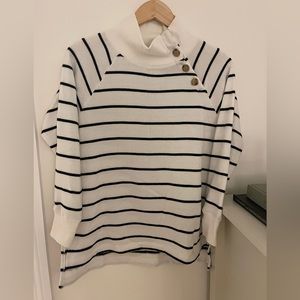 Jcrew Striped Button Collar Sweater